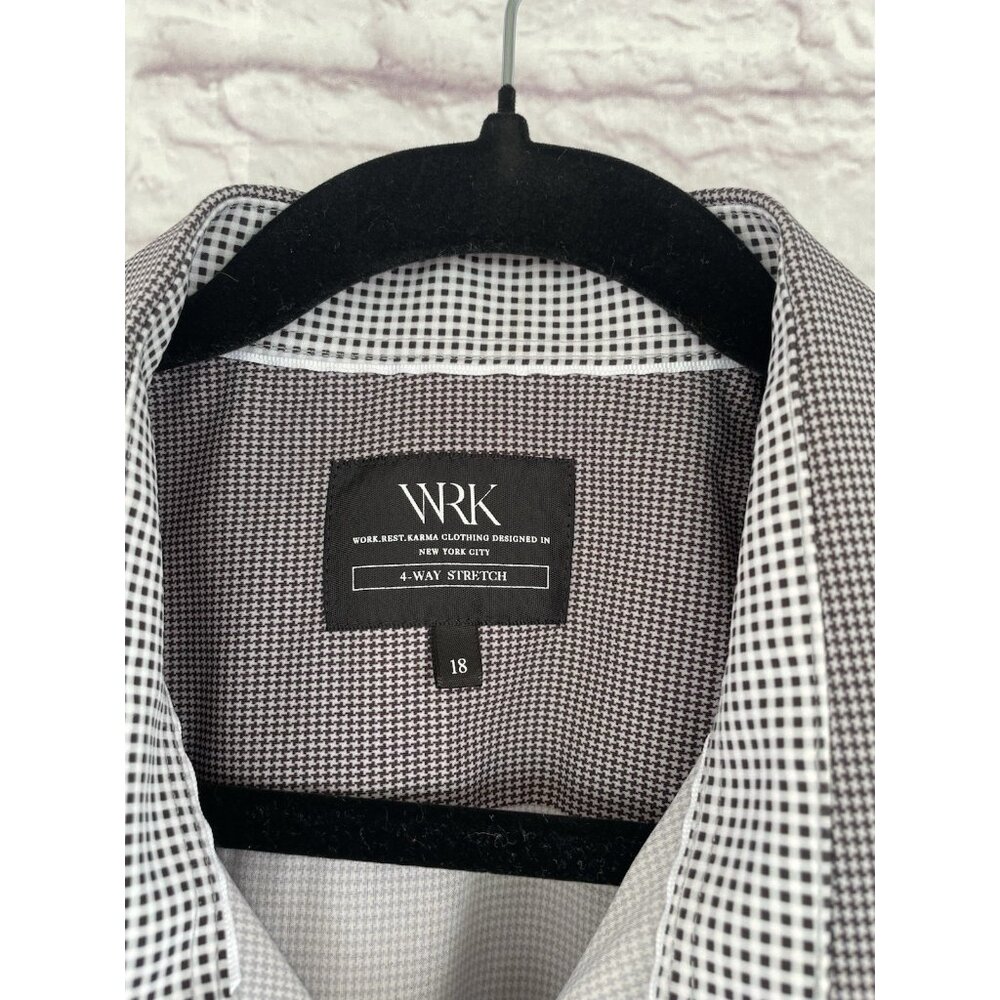 WRK Men’s Button Up Shirt 4-Way Stretch Work Rest Karma Long Sleeve Size 18 - Picture 14 of 15
